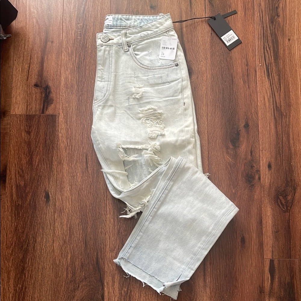 One Teaspoon Distressed Light Blue Women's Jeans